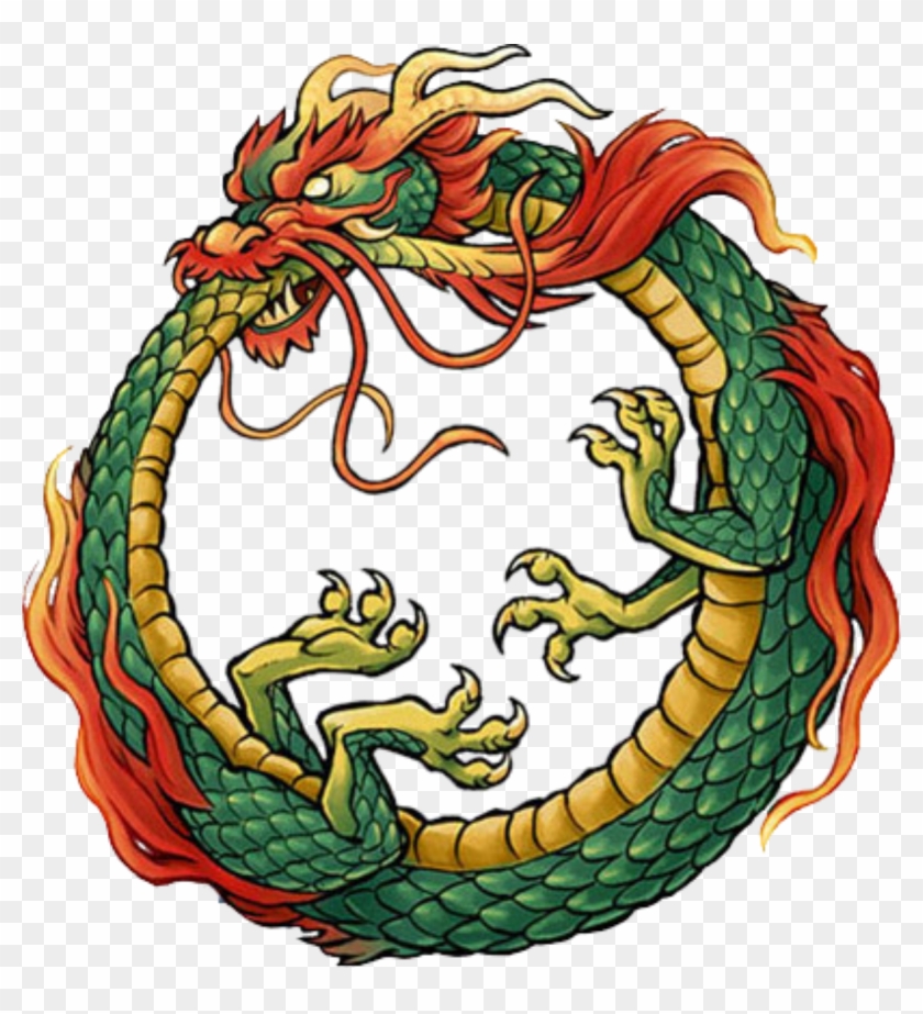 The Infinity Symbol, Ouroboros, The Snake Eating Its - Chinese Dragon Eating Tail Clipart #51002
