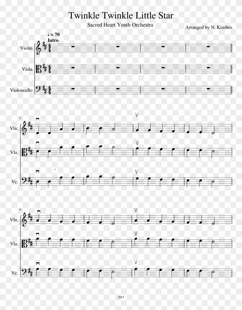 Twinkle Twinkle Little Star Sheet Music Composed By - Unsteady Violin Clipart