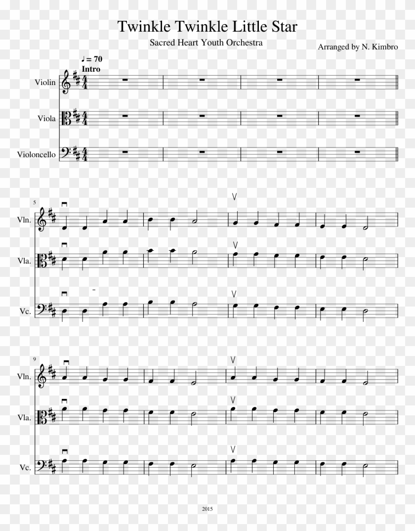 Twinkle Twinkle Little Star Sheet Music Composed By - Unsteady Violin Clipart #51269