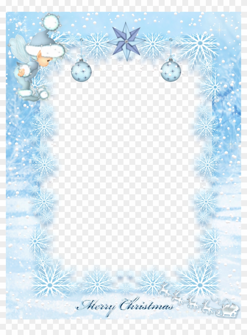 Transparent Kids Christmas Ice Elf Png Photo Frame - Christmas Snow Frame Png Clipart #51548
