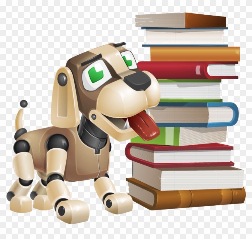 Puppy Stack Books - Exercise Book Design Cartoon Clipart