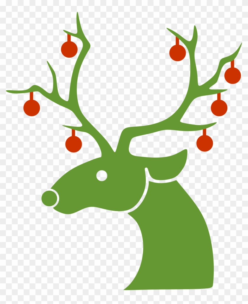 Christmas Reindeer Banner Transparent Download - Silhouette Christmas Reindeer Png Clipart #51799