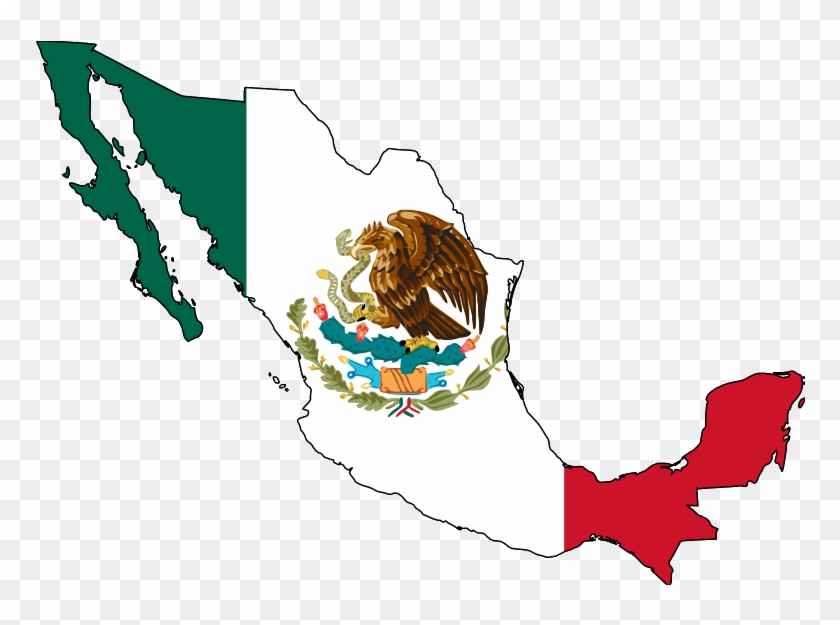 Mexico Map With Flag Clipart