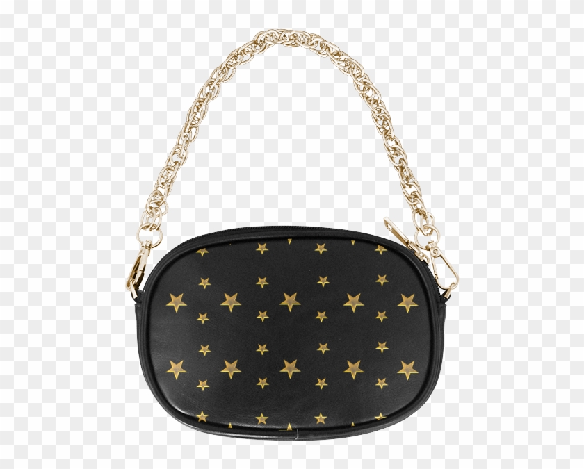 Twinkle Twinkle Little Star Gold Stars On Black Chain - Gold Star Black Purse Clipart #52580