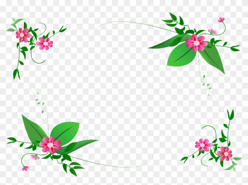 Flower Border Line Design Group Graphic Free Download - Flower Vector Border Png Clipart #52627