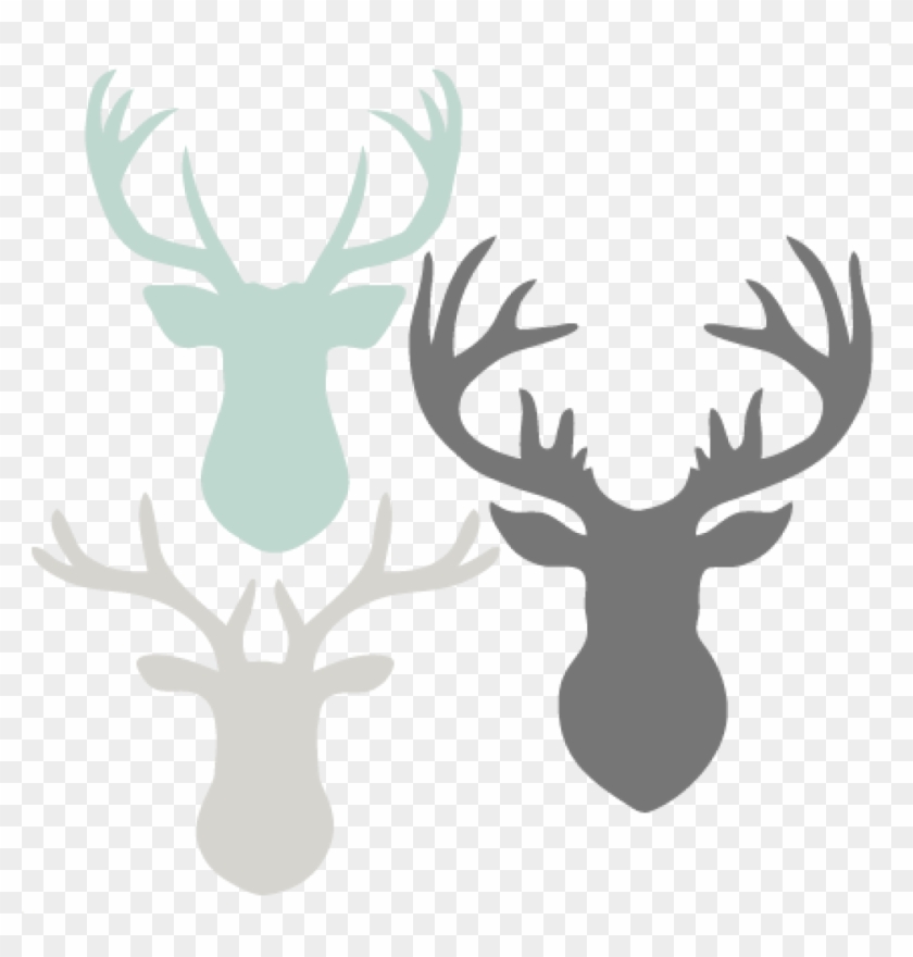 Deer Head Clipart Deer Head Set Svg Scrapbook Cut File - Cute Deer Head Silhouette - Png Download