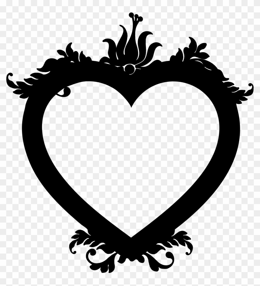 Floral Heart Design Silhouette Jpg Library - Transparent Heart Design Png Clipart #52914