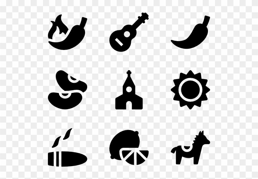 Solid Mexican Elements - Peace And Love Icons Clipart #53007