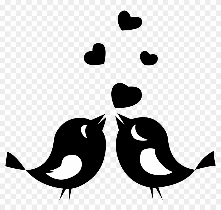Free Png Download Love Birds Silhouette Png Images - Black And White Love Birds Clipart