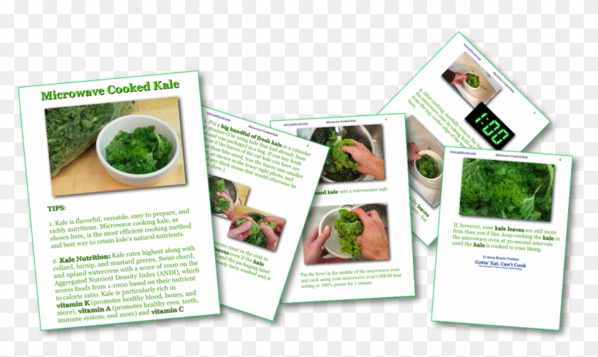 Microwave Cooked Kale Picture Book Recipe - Flyer Clipart