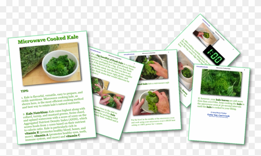 Microwave Cooked Kale Picture Book Recipe - Flyer Clipart #53114