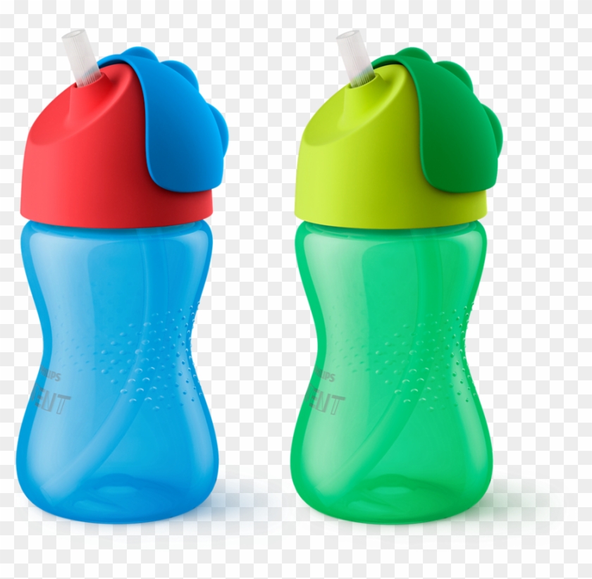 Philips Avent My Bendy Straw Cup - Philips Avent My Bendy Straw Cup 10oz 2pk Blue Green Clipart #53183