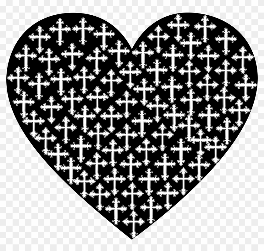 This Free Icons Png Design Of Love Heart Crosses Silhouette Clipart #53206