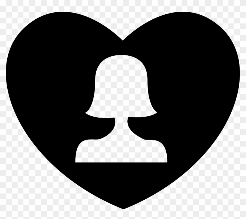 Woman Upper Silhouette In A Heart Comments - Scalable Vector Graphics Clipart