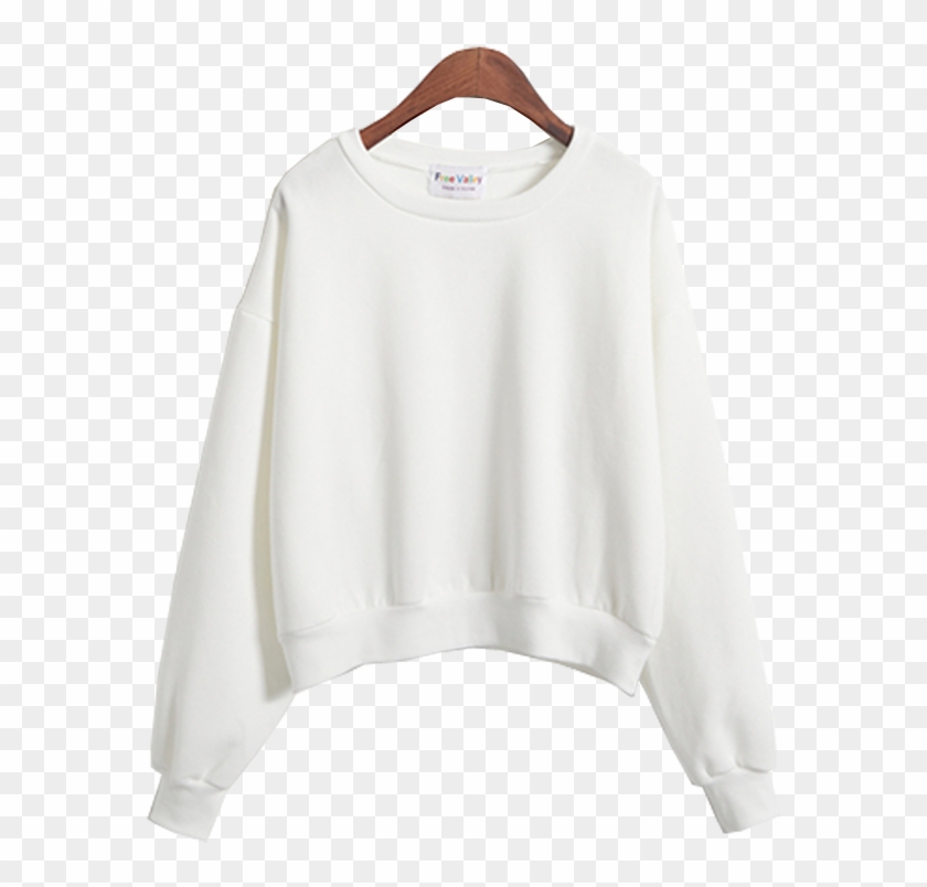 Plain Sweater - Plain White Sweatshirt Transparent Clipart