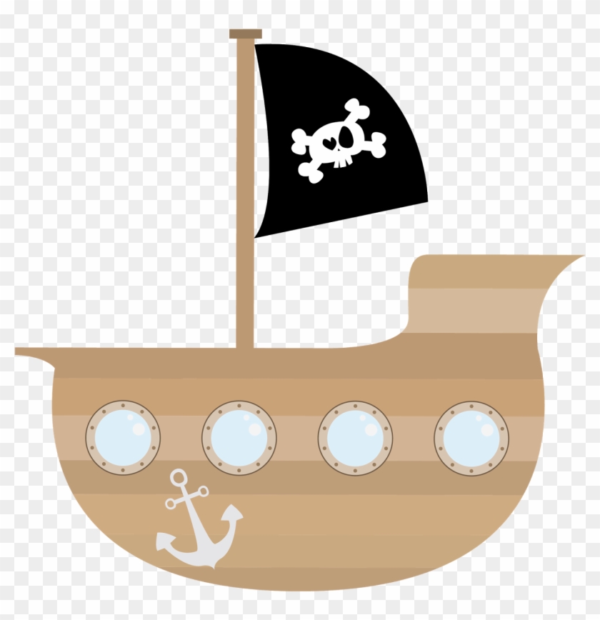 1600 X 1502 3 - Simple Pirate Ship Clipart - Png Download