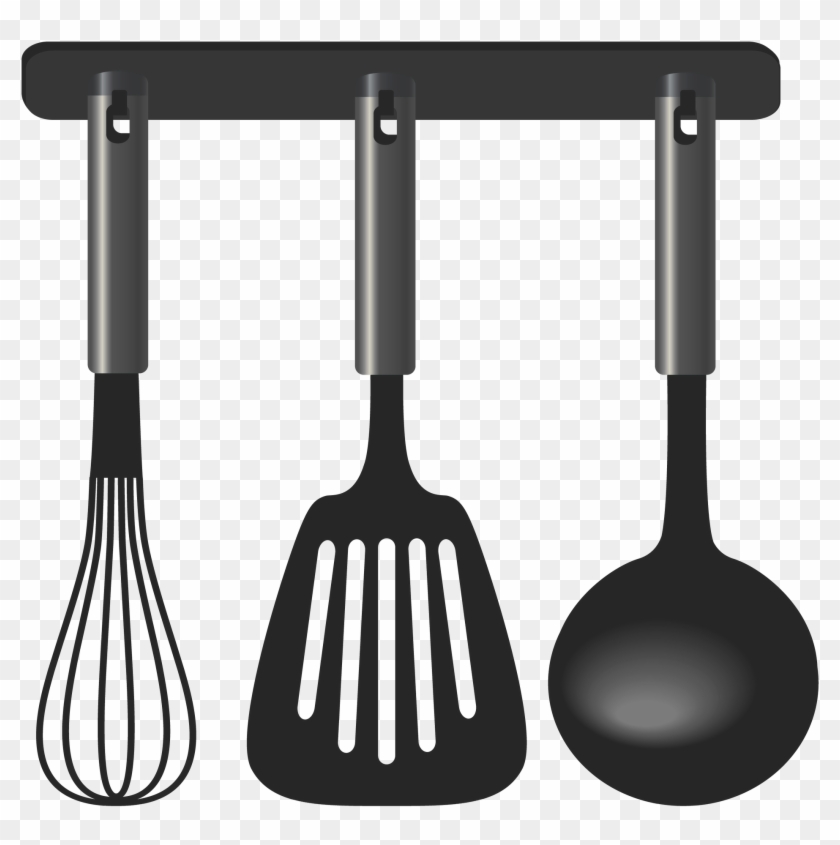 Black Kitchen Tool Set Png Clipart - Cooking Tools Clipart Png Transparent Png