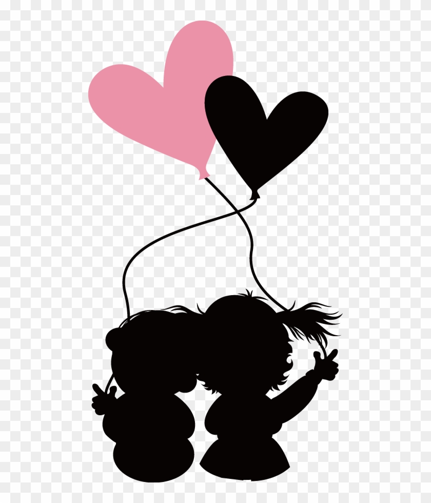 Valentines Day Heart Greeting Card - San Valentin En Silueta Clipart