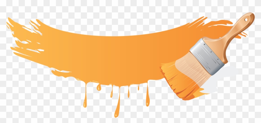 Orange Paint Brush - Orange Paint Brush Png Clipart #54094