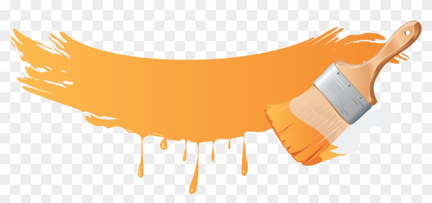 Orange Paint Brush - Orange Paint Brush Png Clipart
