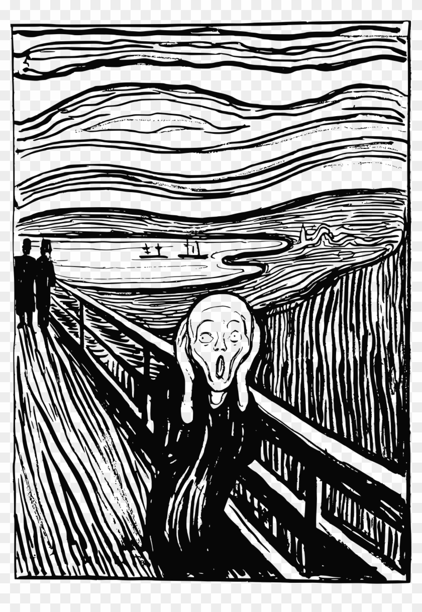 Open - Edvard Munch Scream Drawing Clipart #54258