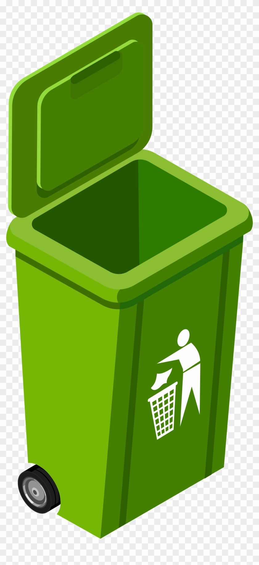 Green Trash Can Png Clip Art Image - Trash Bin Clipart Png Transparent Png #54277