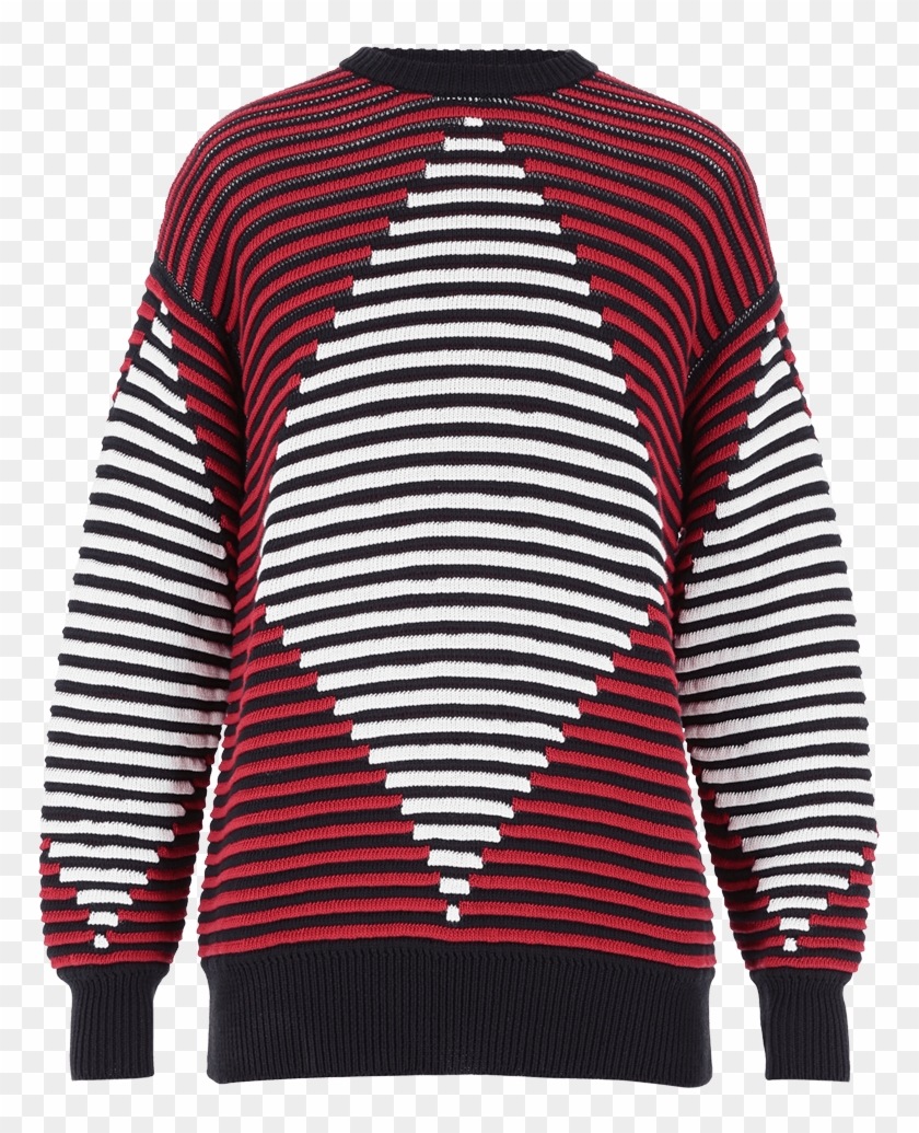 Oversized Striped Pullover With Sand Rhombus - Cardigan Clipart #54447