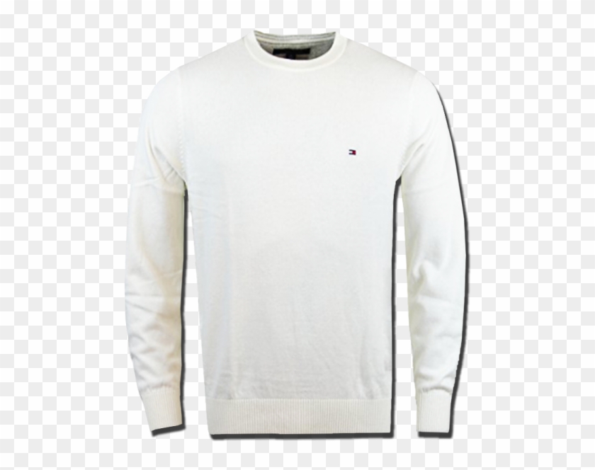 ~tommy Hilfiger Classic Crewneck White Cream Jumper - Long-sleeved T-shirt Clipart