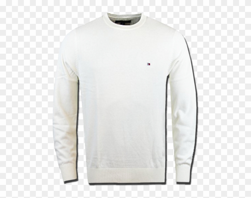 ~tommy Hilfiger Classic Crewneck White Cream Jumper - Long-sleeved T-shirt Clipart #54537