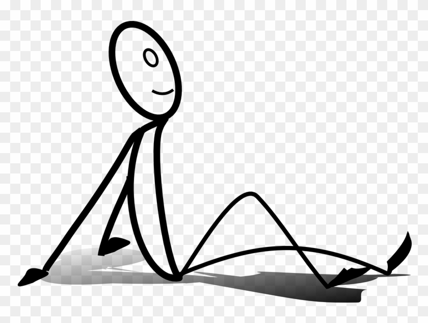 Download - Stick Figure Sitting Down Clipart #55155