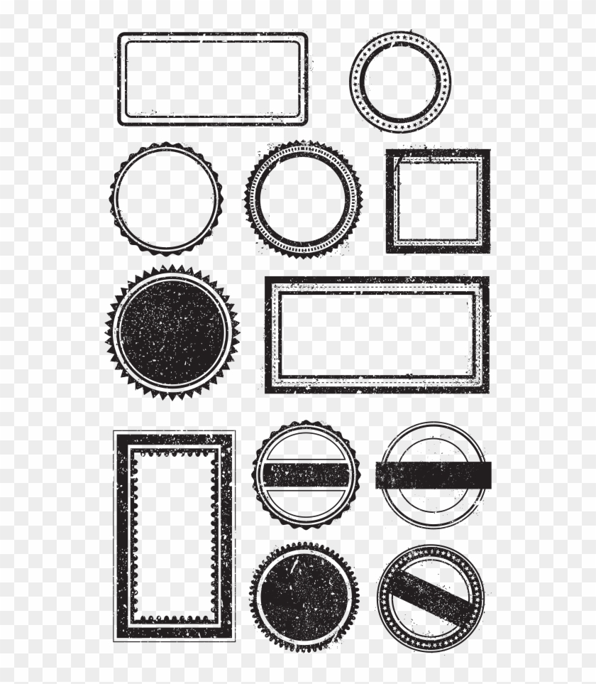 Grunge Stamp Borders Multi-pack - Stamp Border Vector Free Clipart #55514