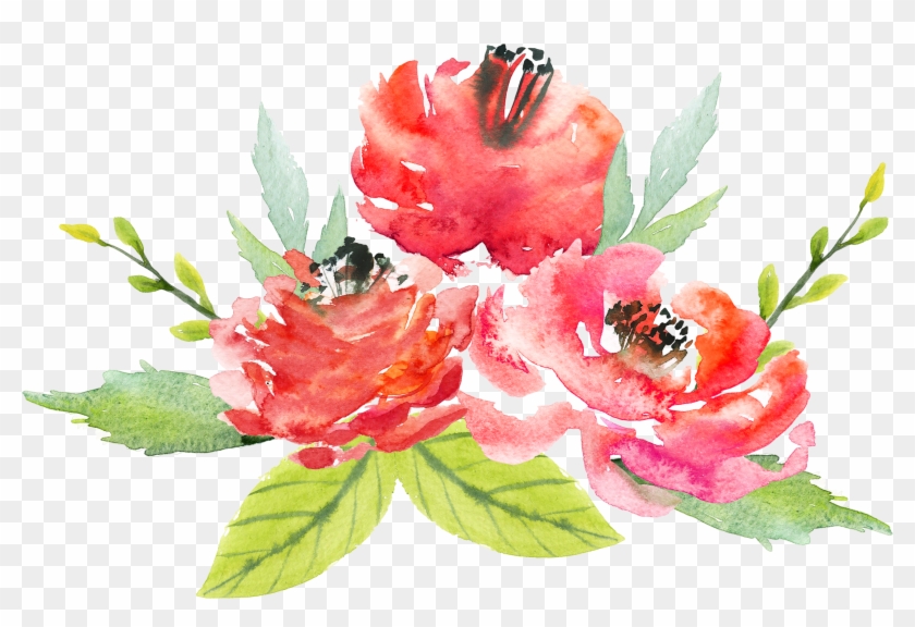 Watercolor Flowers Painting - Water Color Flower Png Clipart