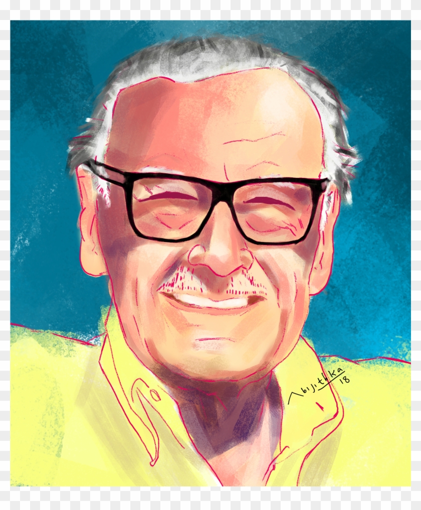 Stanlee Portrait Painting By Abijithka - Stan Lee Clipart #56199