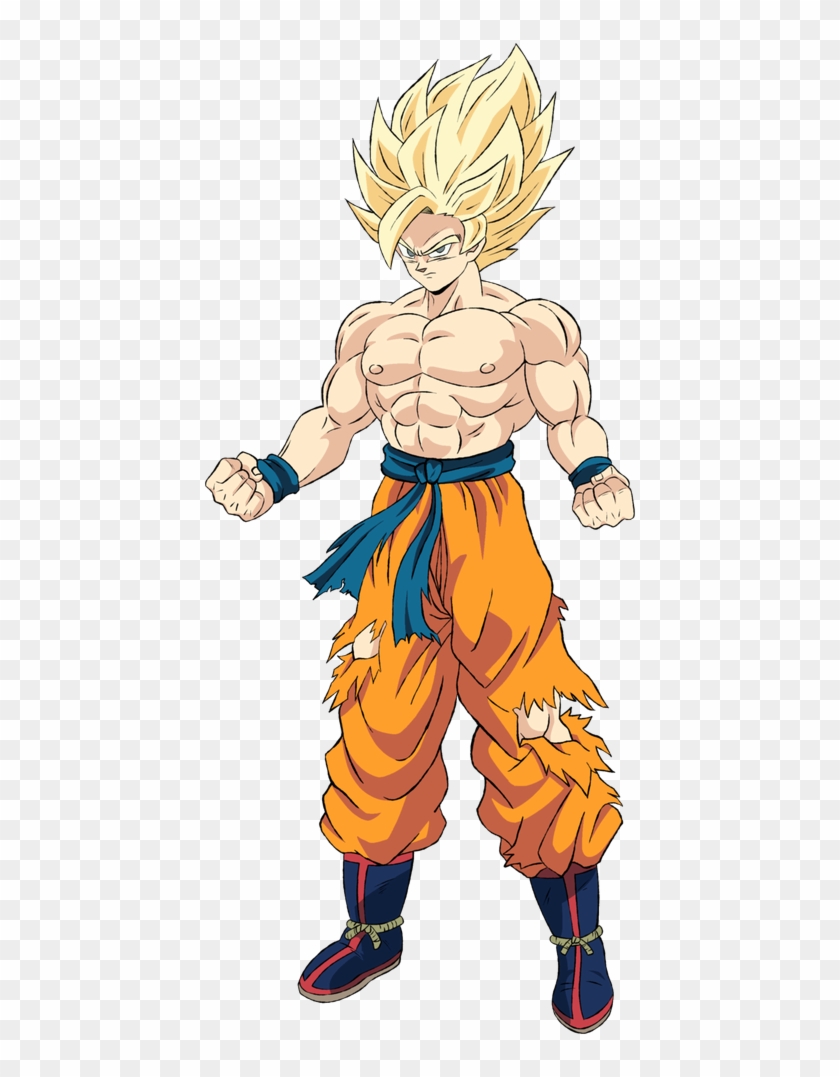 Hair Is Longer, But Not Full Super Saiyan Spikey - Shintani Goku Png Clipart