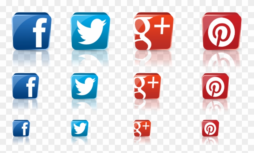 3d Social Media Icon Png - Social Medias Logos 3d Clipart
