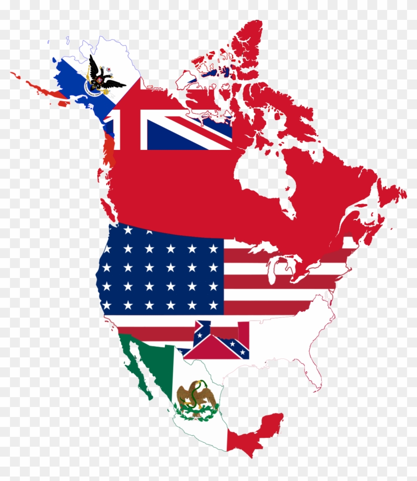 Flag Map North America - North America Map With Flags Clipart #57007