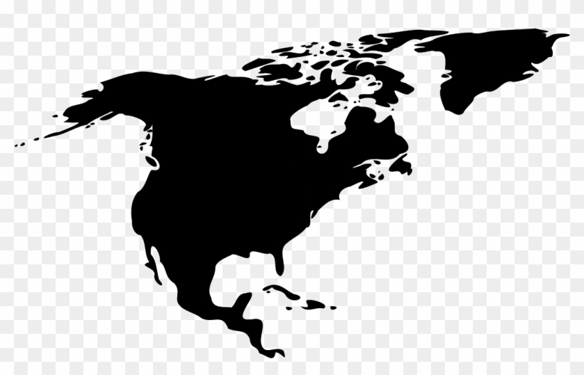 North America Map Black Clipart