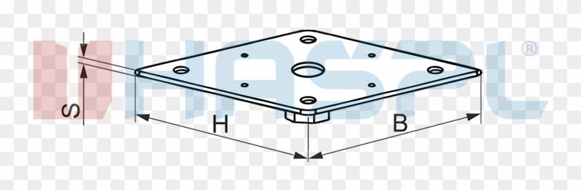 Plate For Pillar Base 80x80x4,0 M16 - Bed Frame Clipart #57531