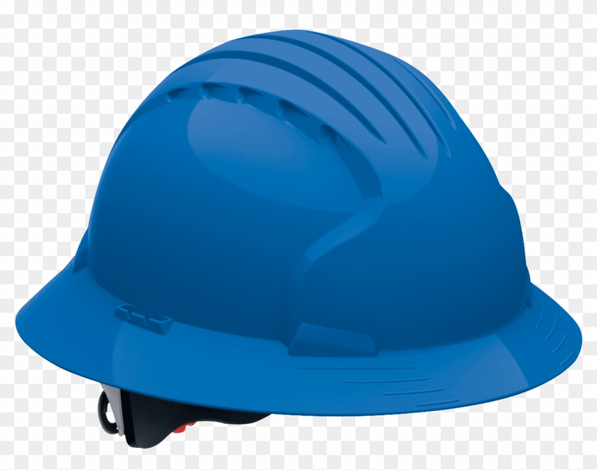 Blue Full Brim Hard Hat With Ratchet Suspension Image - Full Brim Hard Hat Transparent Clipart #58105