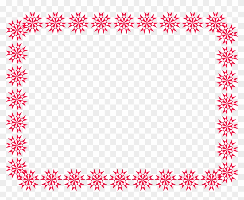 Border Red - Red Snowflake Border Clipart - Png Download