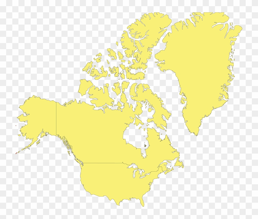 Contacts In North American States & Canada - Blank Map Of North America High Resolution Clipart