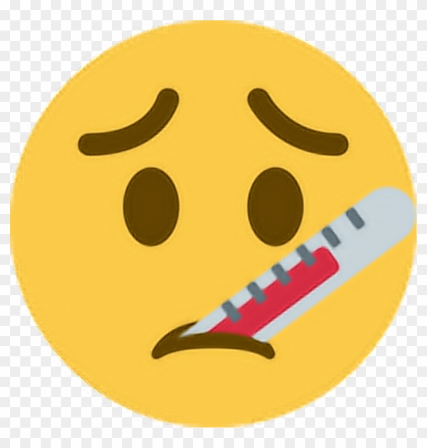 Sick Sticker - Emoji Febre Clipart