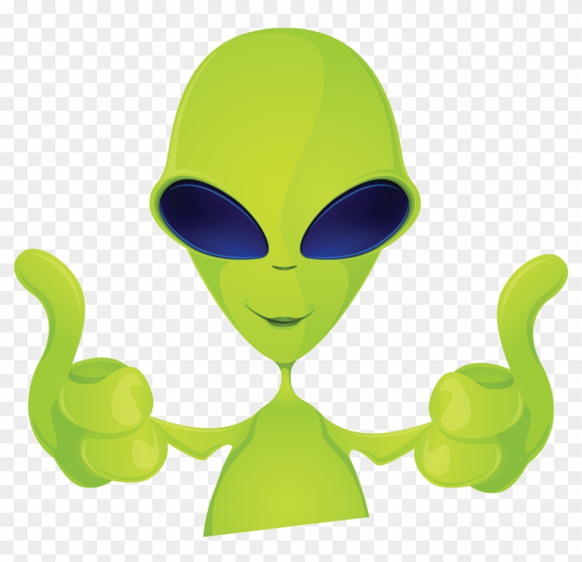 Green Thumbs Up Icon Png - Funny Alien Clipart