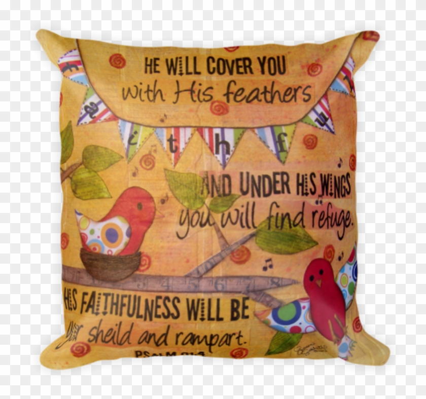 "under His Wings" Art Throw Pillow 18"x18" Clipart
