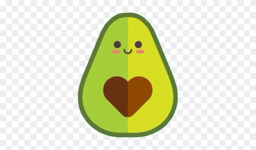 Love Avocado Heart Brown Green Kawaii Blush Avocadolove - Kawaii Avocado Transparent Background Clipart #500507