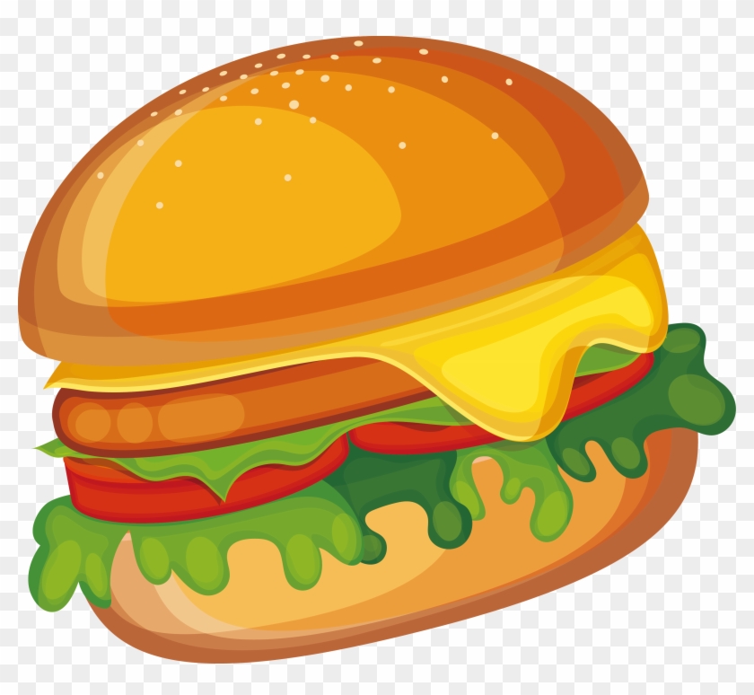 Cheeseburger Hamburger Fast Food Veggie Burger Clip - Burger Png Transparent Png
