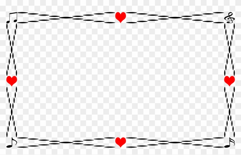 Frame,heart,musical - Transparent Valentine Frame Png Clipart #501127