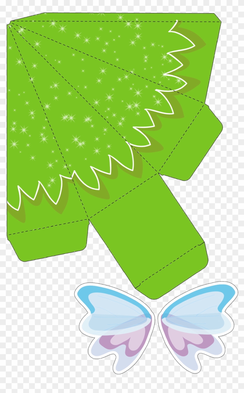 Tinkerbell Clipart Template Tinkerbell Template Transparent - Molde Caixa Piramide Verde - Png Download