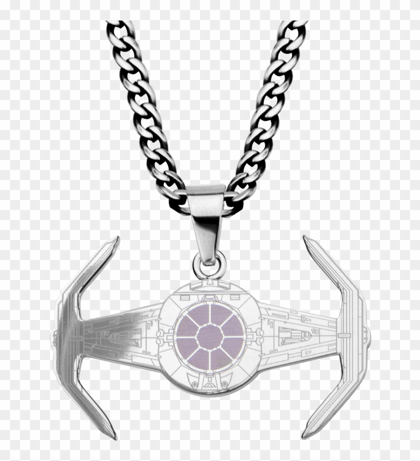 Etched X1 Tie Fighter Pendant With Chain - Star Wars Smycken Clipart