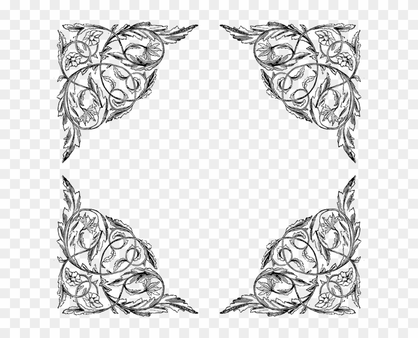Banner Black And White Download Frames And Borders - Victorian Border Designs Transparent Clipart #501564